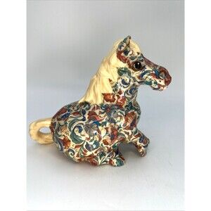 Horse Statue Ceramic Decoupage - Cornwall England